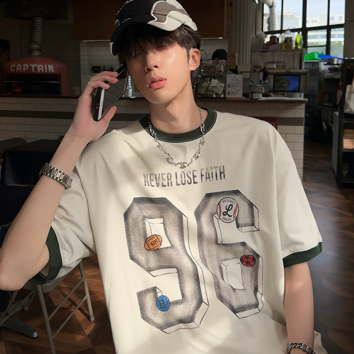 プリントTシャツ レトロ ナンバリングプリント リンガーTシャツ – KXCK（キックス