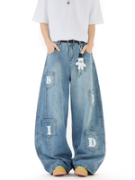 アルファベット キーホルダー付き バルーンデニム