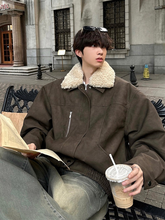 ルーズシルエット ラムファージャケット