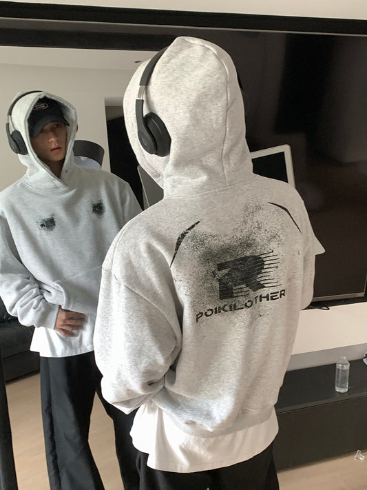 裏起毛 バックプリント パウダー フーディー