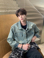 レトロ リベットデニムジャケット