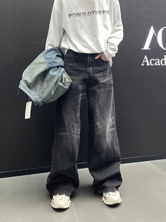 ヒゲ加工 ドレープウォッシュ ジーンズ