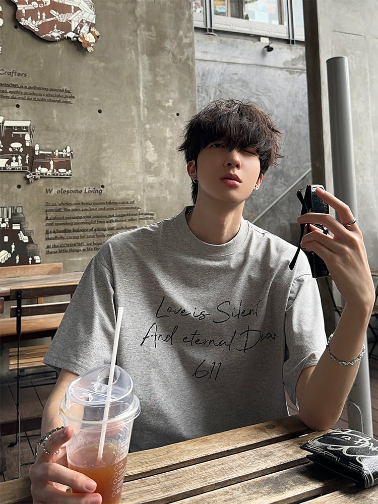カジュアル レタープリント Tシャツ