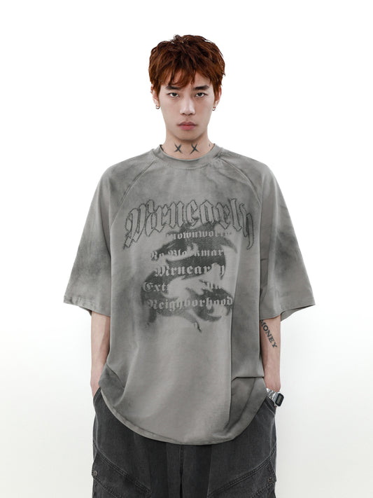 ダーティ加工 グラフィックTシャツ
