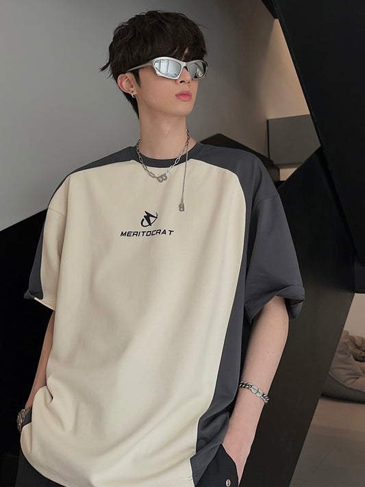 バイカラー カラーブロックド Tシャツ