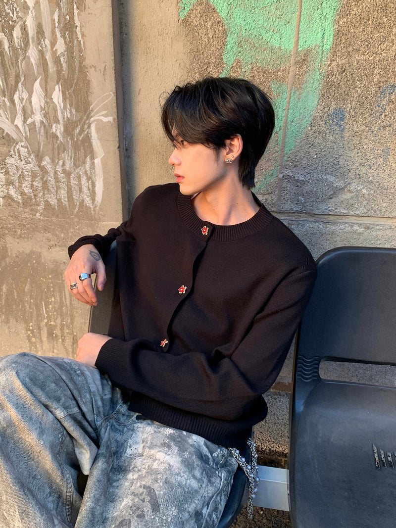 レイジーフラワーボタン カーディガン