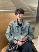 レトロ リベットデニムジャケット