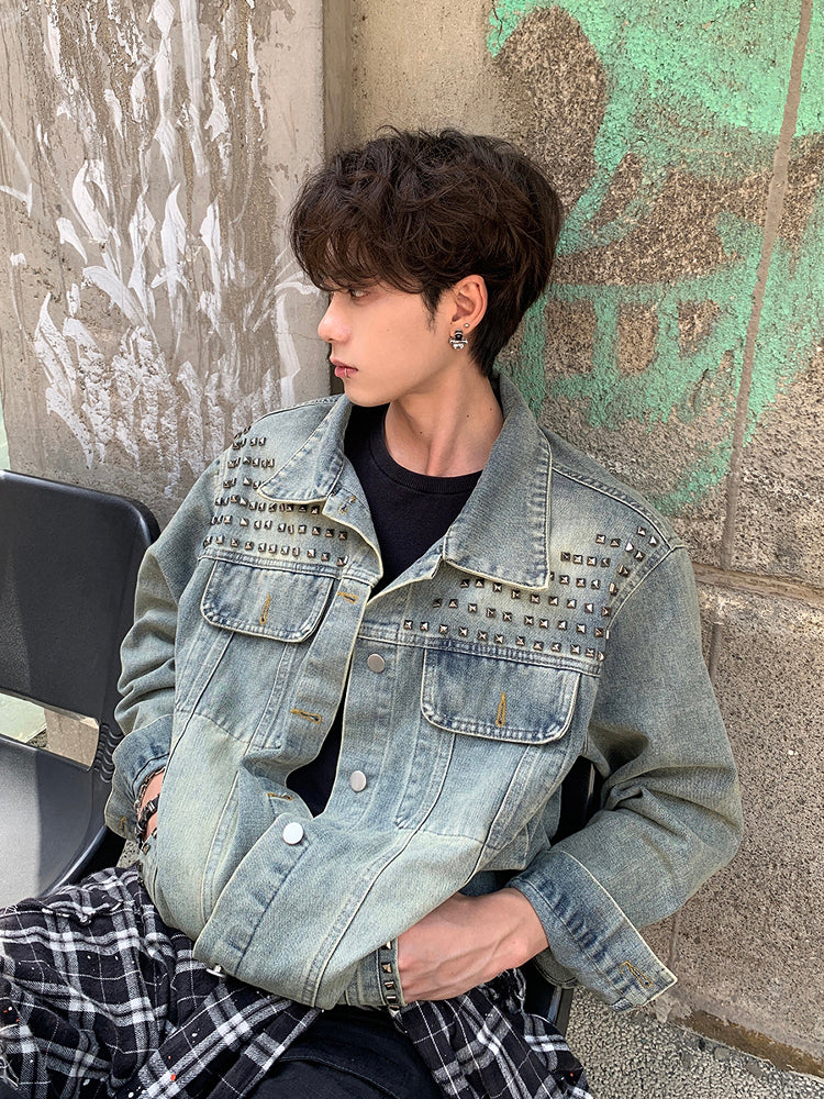 レトロ リベットデニムジャケット