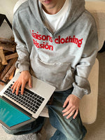 スマッジレタリング ハーフジップパーカー