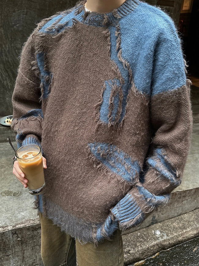 イレギュラーダメージ コントラスト ウォーム セーター