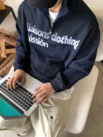 スマッジレタリング ハーフジップパーカー