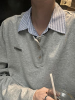 シャツ付き ハーフボタン ロングTシャツ