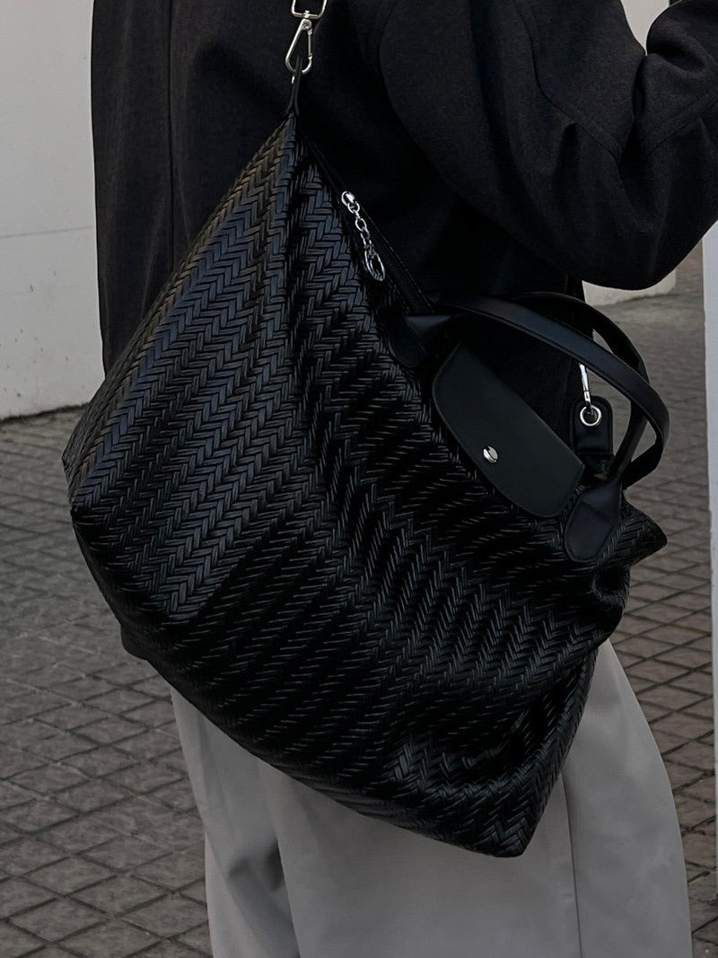 レトロ PUレザー ショルダーバッグ