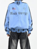 クロスパターン サイドライン スウェット トラックジャケット