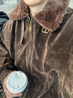 レトロ ファーベルト ベロアジャケット