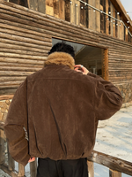 レトロ ワンポイント スエードファージャケット