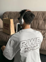 バックレタリング レーシングプリントTシャツ