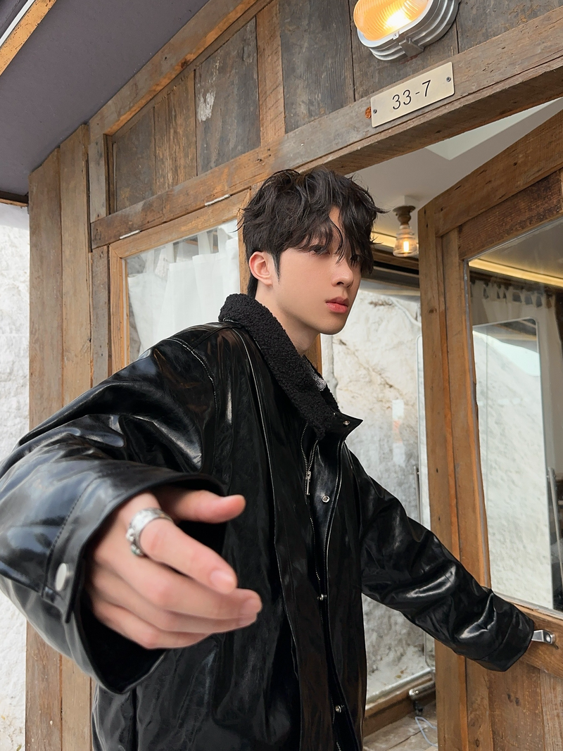 裏起毛ラムファー ウォーム PUレザージャケット