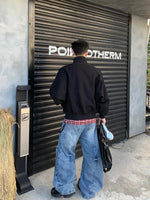 ストリート シミターバギーデニムパンツ