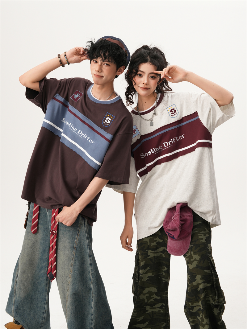 レトロ ラガーパッチ リンガーTシャツ
