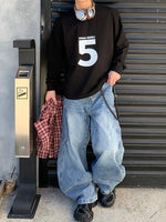 ストリート シミターバギーデニムパンツ