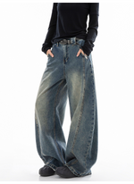 ウォッシュ レトロ バルーンデニムパンツ