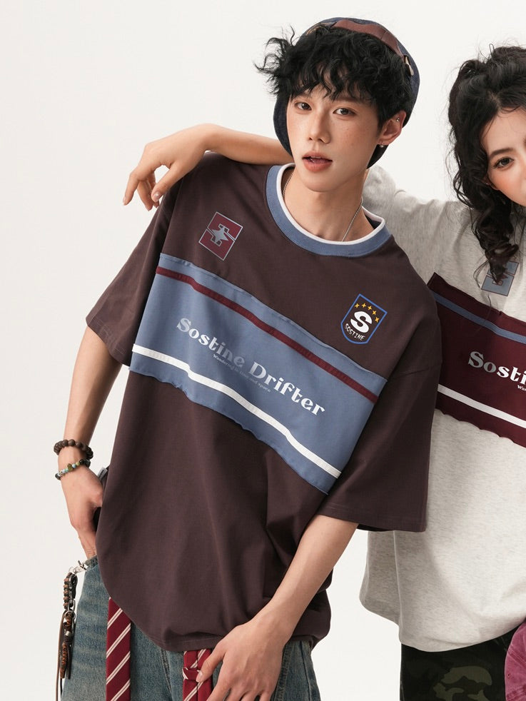 レトロ ラガーパッチ リンガーTシャツ