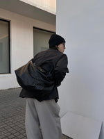 レトロ PUレザー ショルダーバッグ