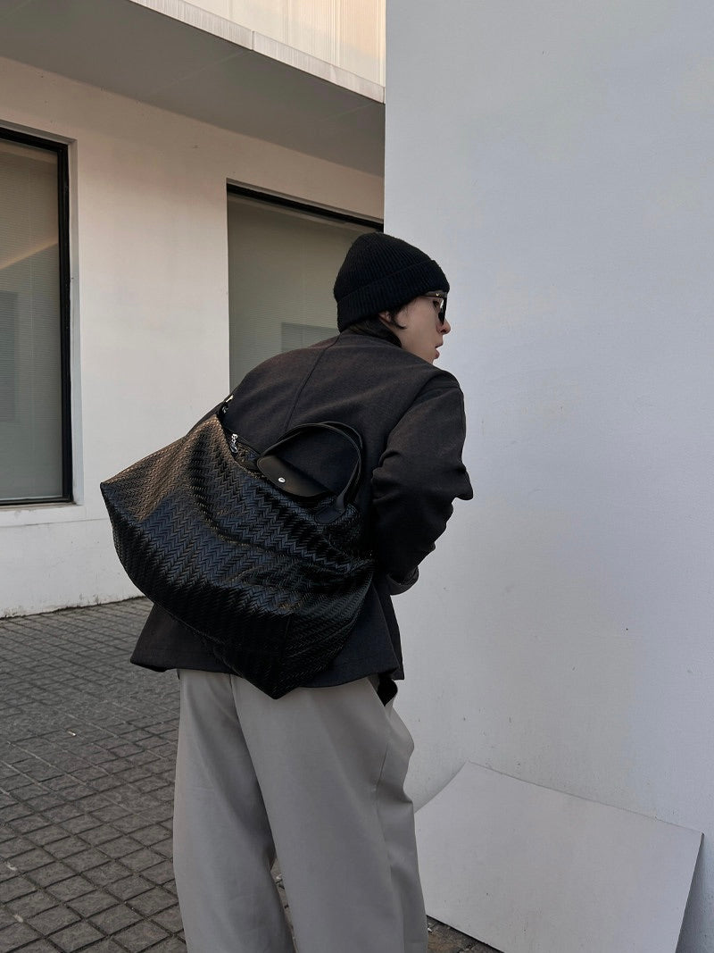 レトロ PUレザー ショルダーバッグ