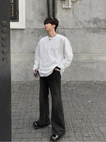 凸型ロゴ ダメージ ロングTシャツ