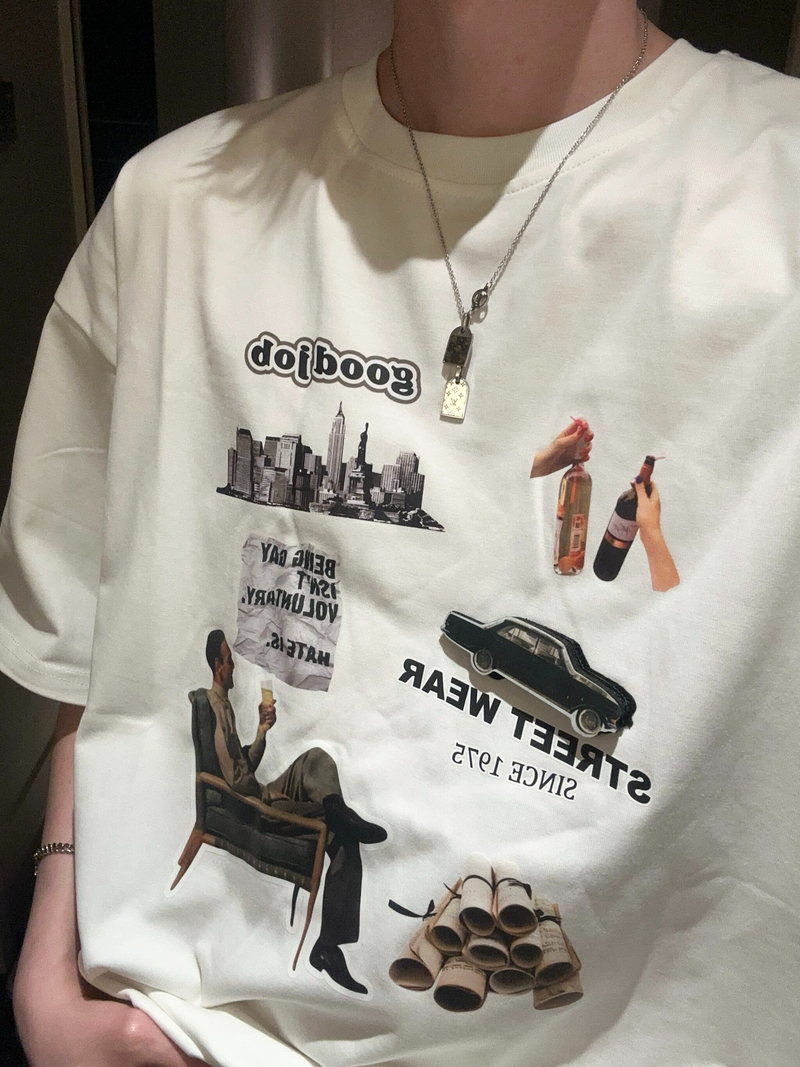 レトロ シティプリントTシャツ