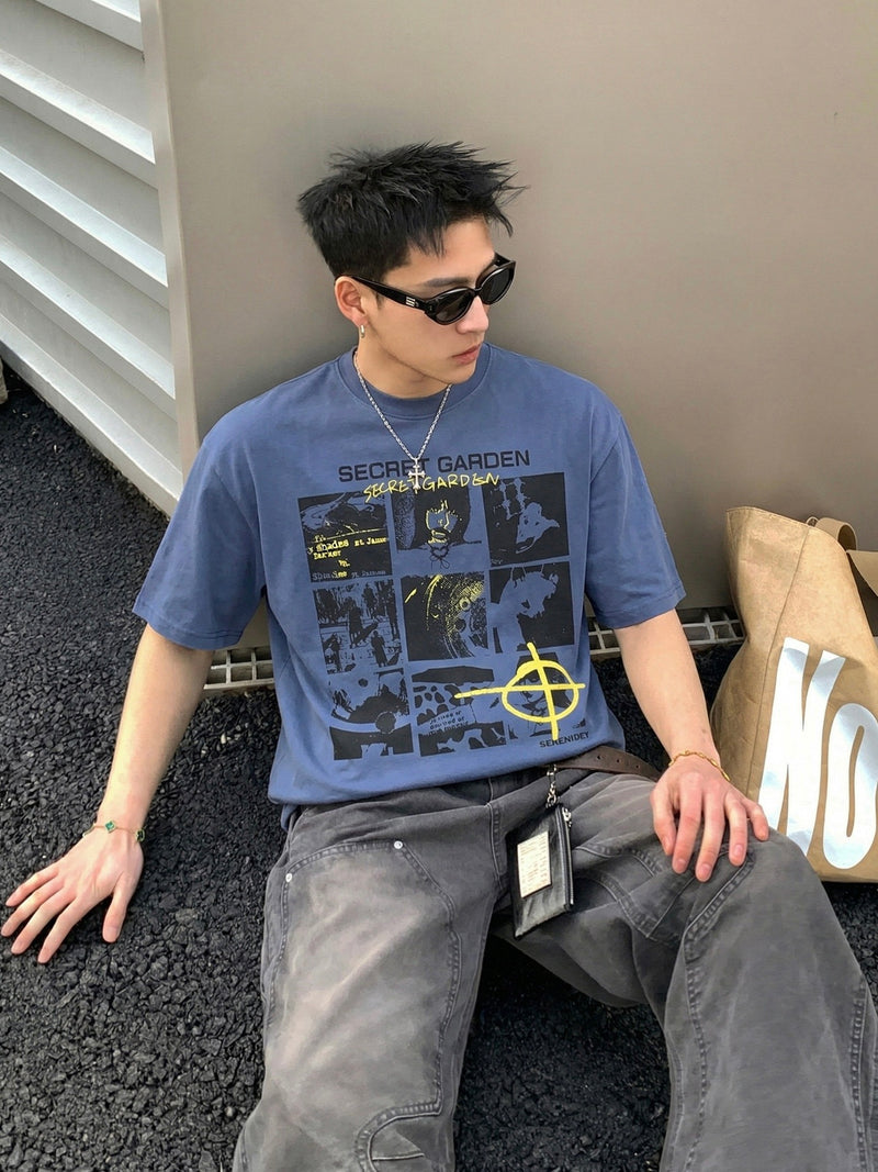 アメリカン クリエイティブグリッド Tシャツ