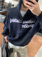 スマッジレタリング ハーフジップパーカー