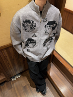 パターンポートレート ジッパーセーター