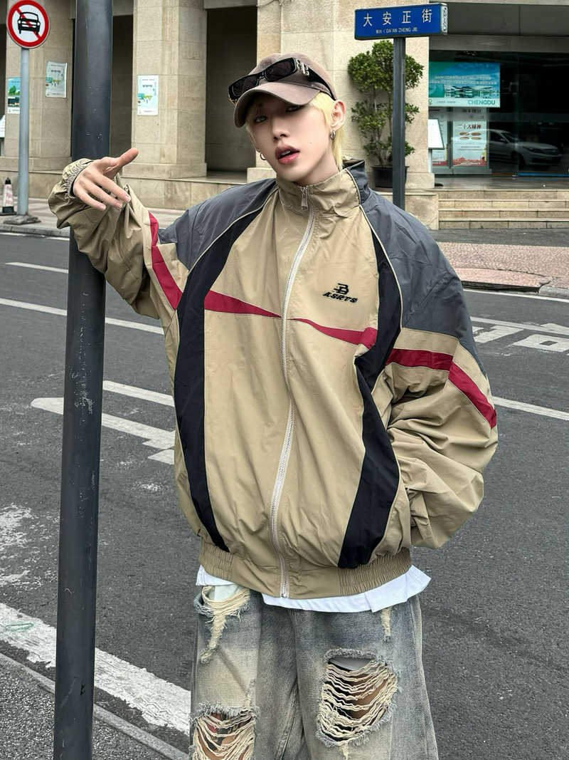 コントラスト ナイロントラックジャケット