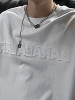 凸型ロゴ ダメージ ロングTシャツ