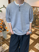 フェイクレイヤード ヘンリーネックTシャツ
