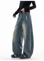 ウォッシュ レトロ バルーンデニムパンツ