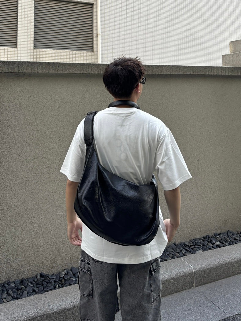 レトロ ソフトレザーショルダーバッグ