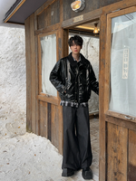 裏起毛ラムファー ウォーム PUレザージャケット