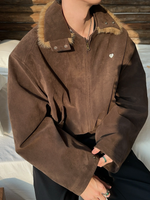 レトロ ワンポイント スエードファージャケット