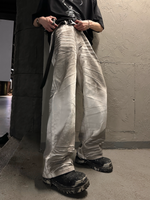 ストリート ダーティ ステンドホワイトデニムパンツ