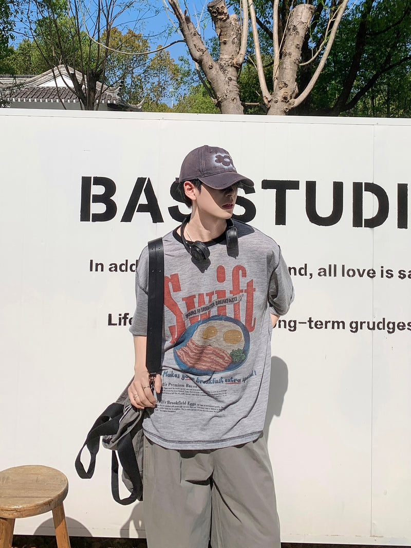 ブレックファースト グラフィティステッチTシャツ