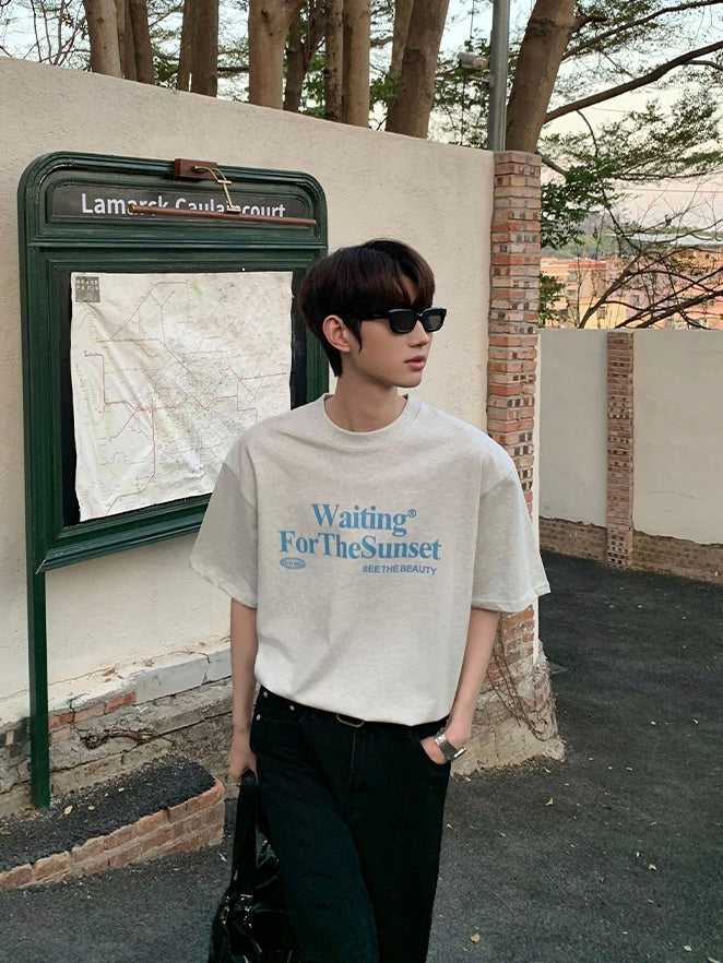 スターパッチ レタリングTシャツ