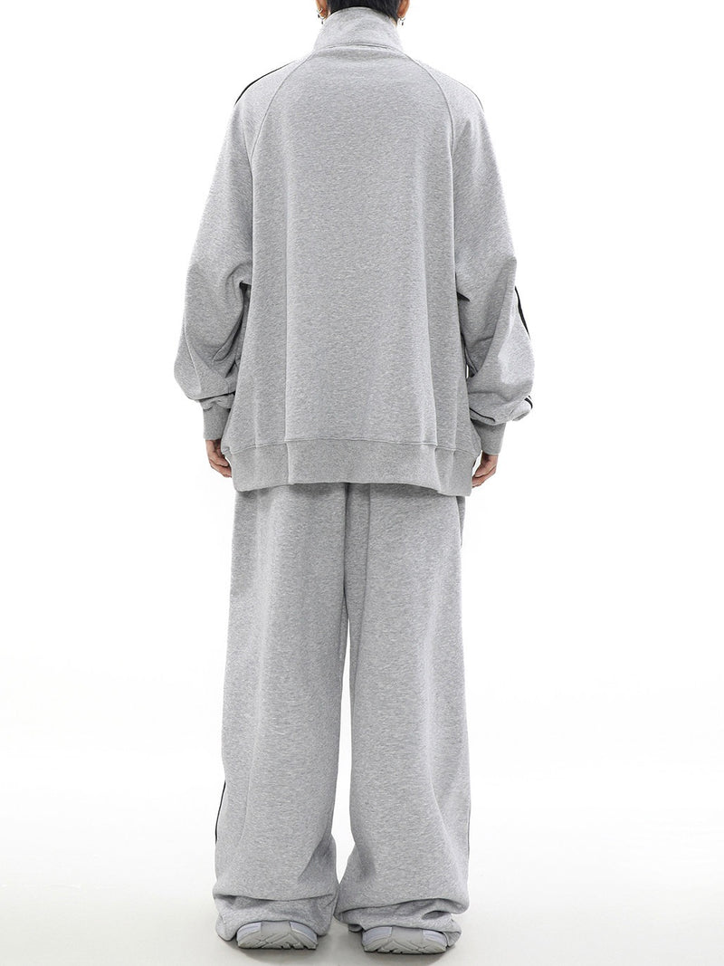 サイドライン ハーフジップ スウェットセットアップ