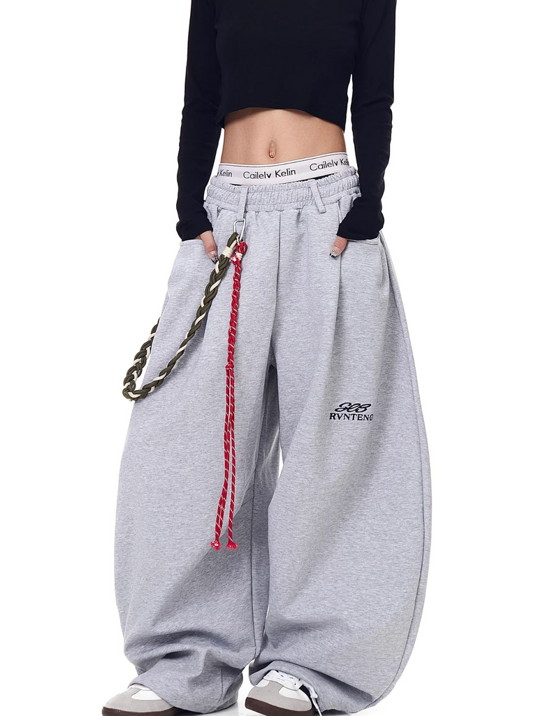 ロープチェーン付き バルーンスウェットパンツ