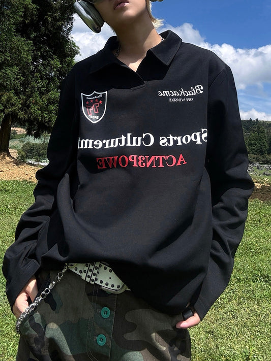 レタリング エンブレムゲームポロシャツ