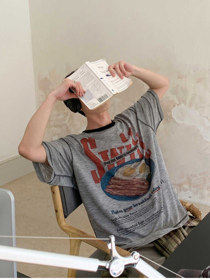 ブレックファースト グラフィティステッチTシャツ