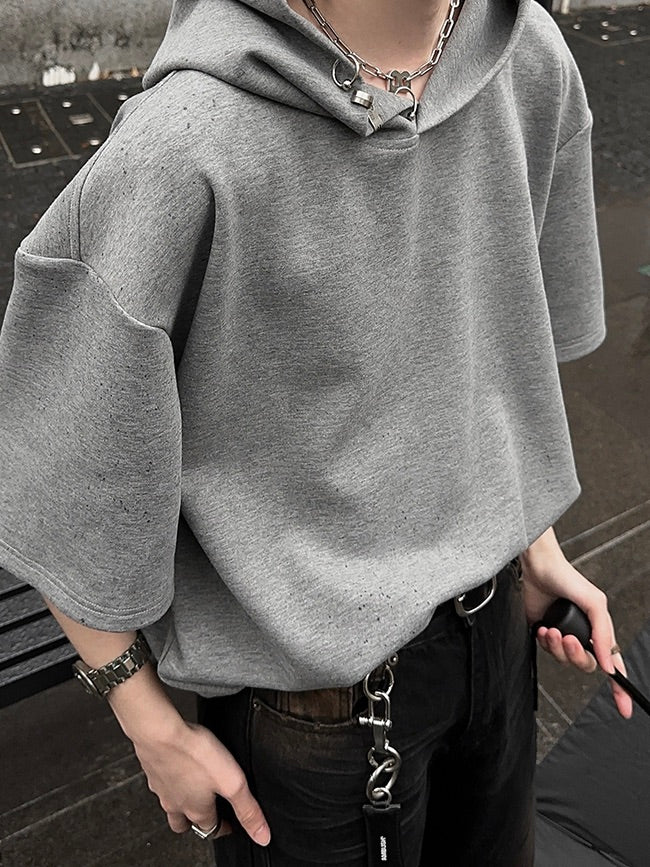 グレーフード ピアスパーカー Tシャツ