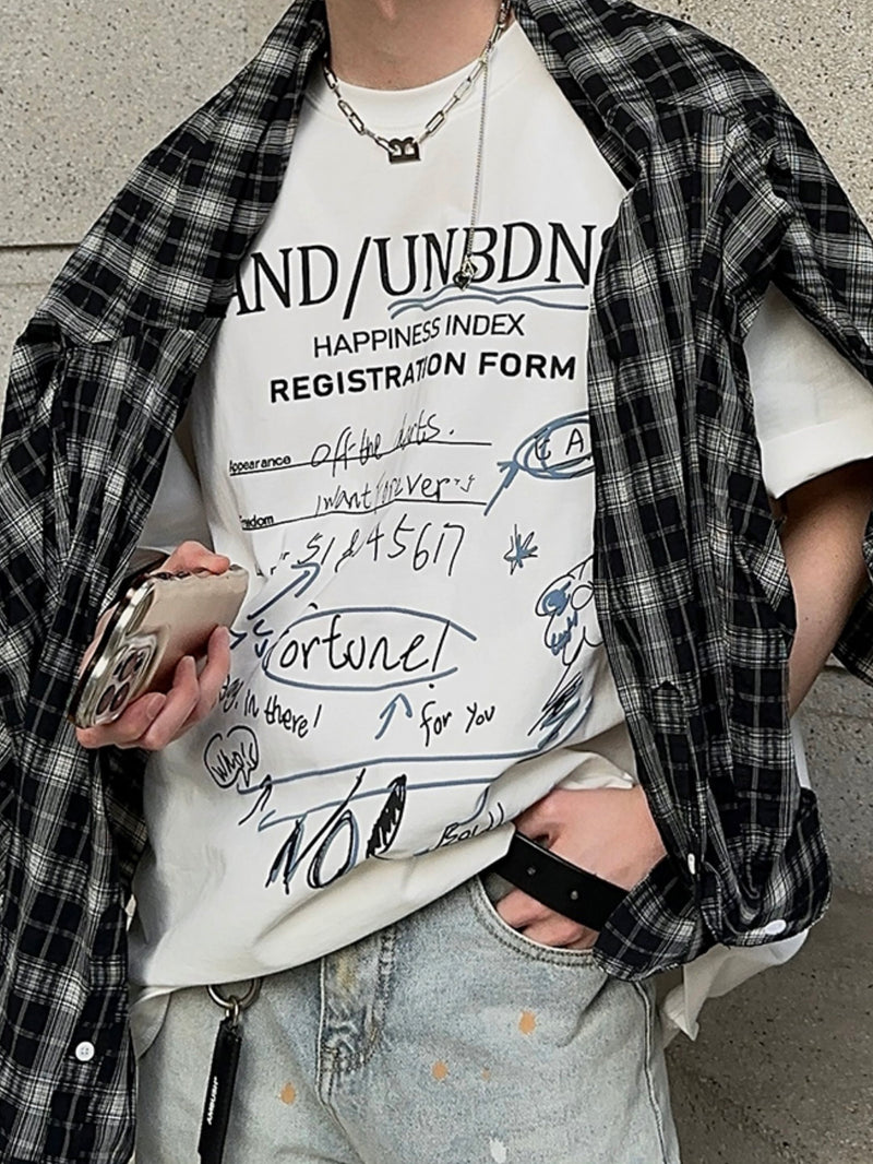 グラフィック スクリブル Tシャツ